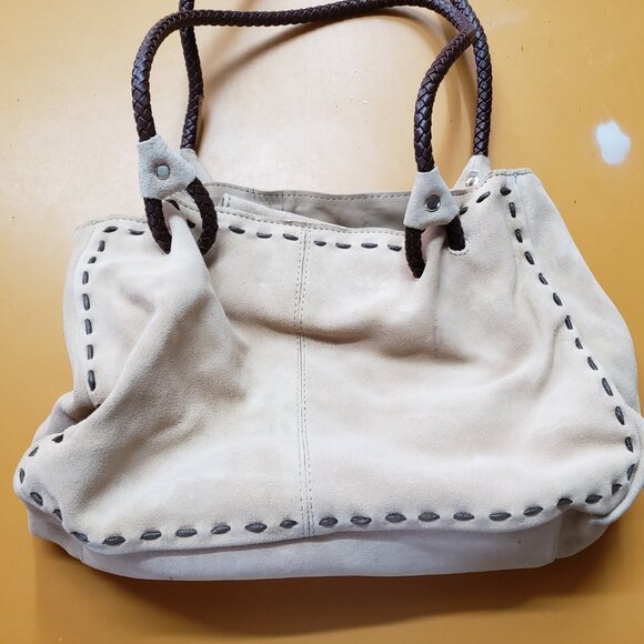 Light brown suede purse and size 7 sandals - Picture 2 of 5